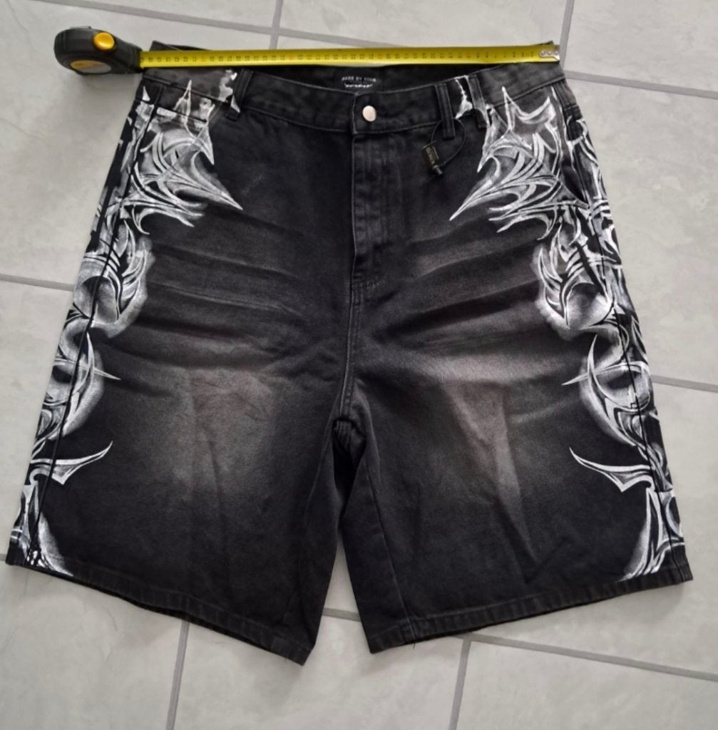 Zwart Denim met Tribal Print, Ophalen of Verzenden, Nieuw, Zwart, W32 (confectie 46) of kleiner