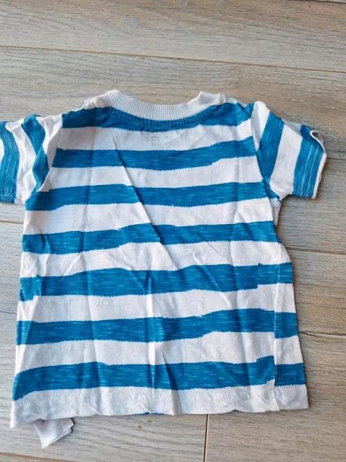 Wit blauw gestreept Mickey tshirt maat 68 h3, Jongetje of Meisje, Onbekend, Ophalen of Verzenden, Zo goed als nieuw
