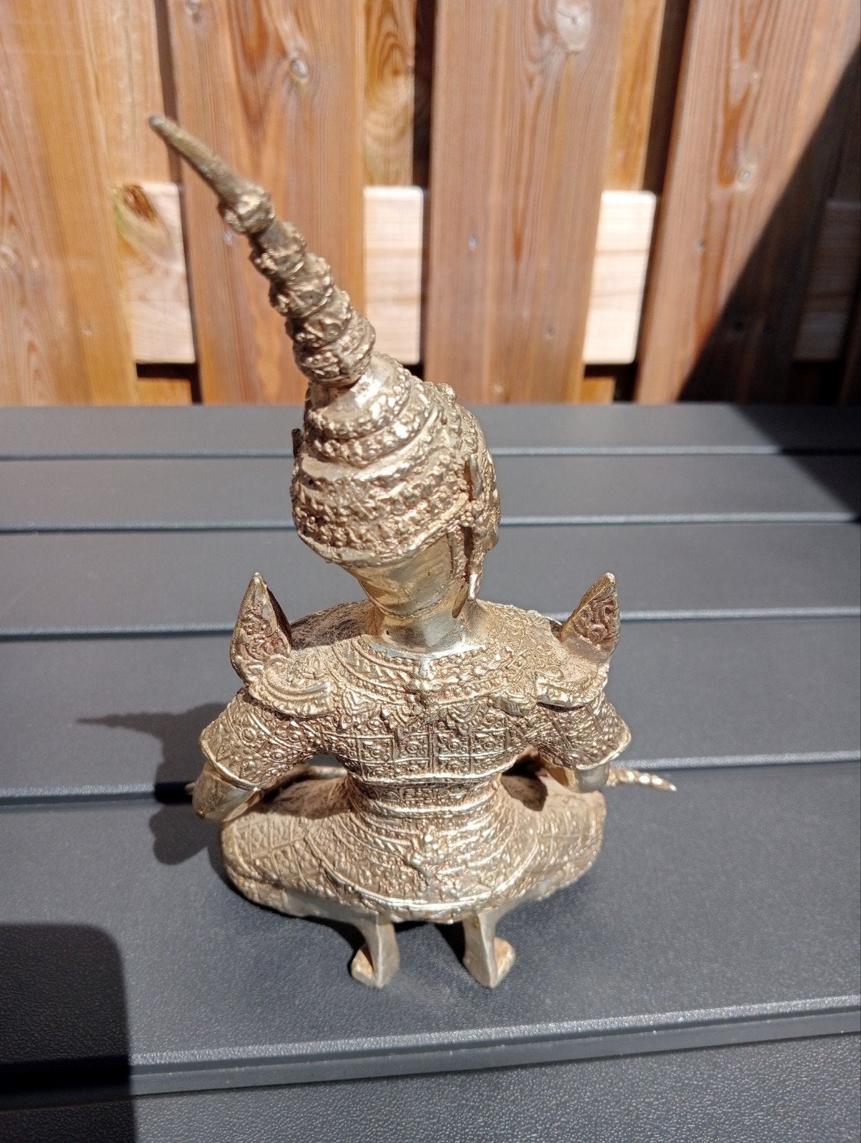 Gedetailleerd Thais beeld van een krijger, Minder dan 20 cm, Ophalen of Verzenden, Handgemaakt, Beeld