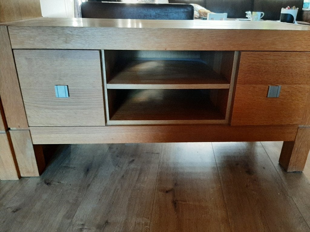 Televisie meubel 2 delig, Ophalen, Gebruikt, 100 tot 150 cm, 50 tot 75 cm