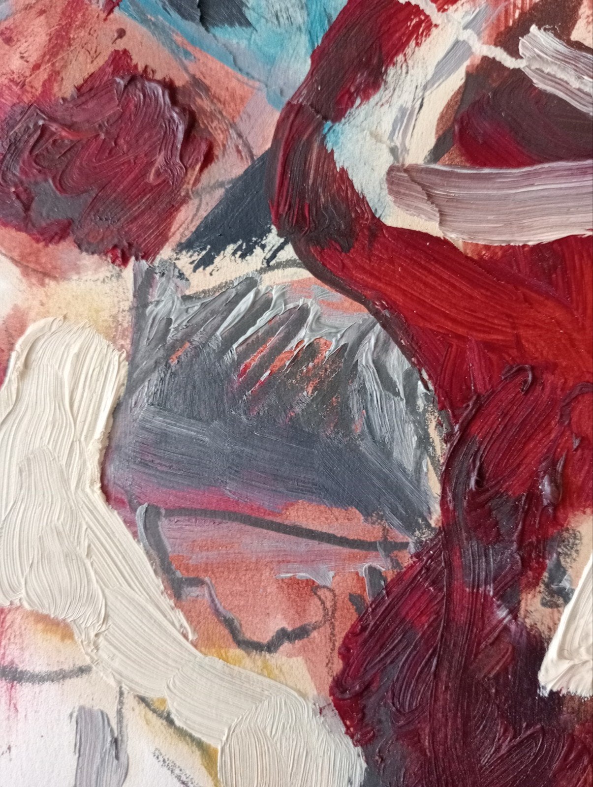 Gouache olieverf op papier Vrouw met hoed jaren 90, Ophalen of Verzenden