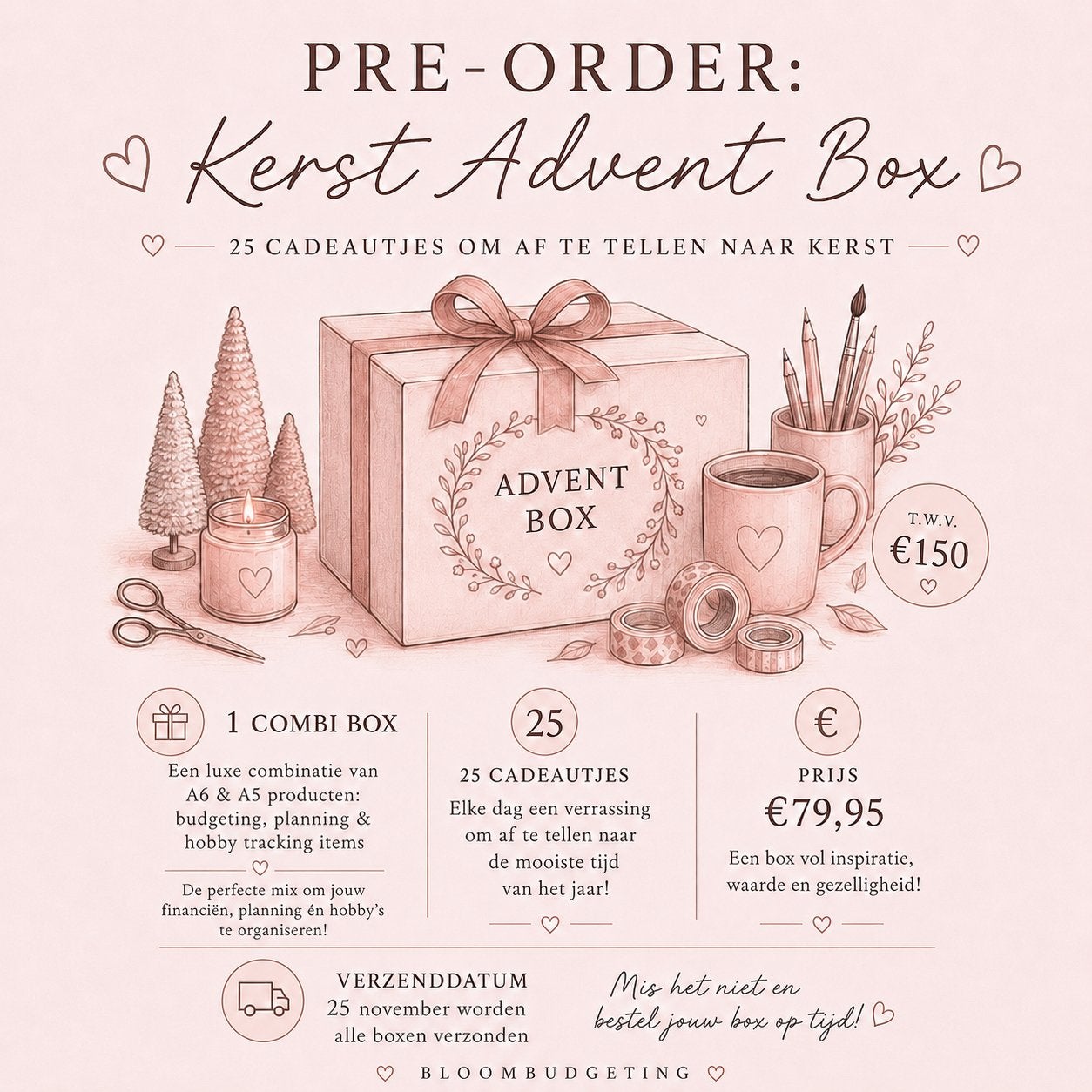 Kerst advent box, Ophalen of Verzenden