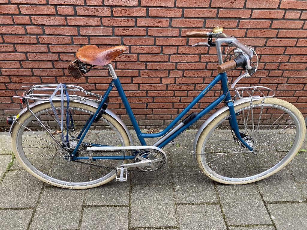 retro fiets, customized stadfiets van Roetz, framemaat 55, Fietsen en Brommers, 53 tot 56 cm, Zo goed als nieuw, Schijfrem, Ophalen
