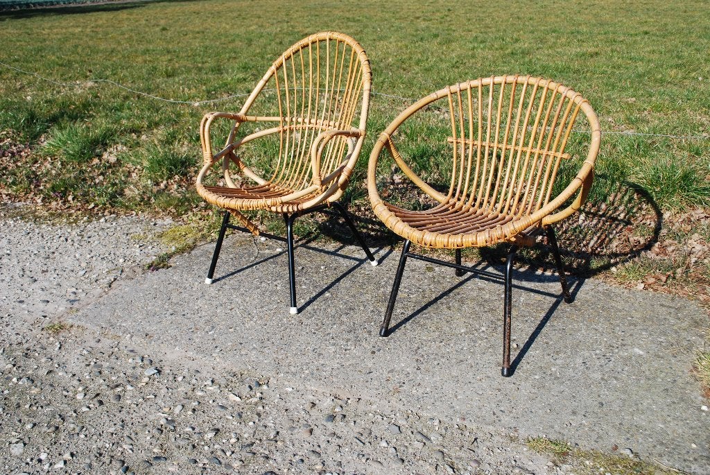 Twee rotan stoeltjes, Huis en Inrichting, Ophalen, Gebruikt, Twee, Bruin