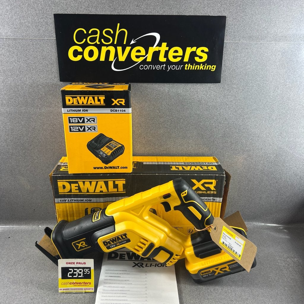 DeWalt DCS367 Reciprozaag | nieuw | 5.0Ah Accu 416333, 70 mm of meer, Nieuw, 600 tot 1200 watt, Ophalen of Verzenden