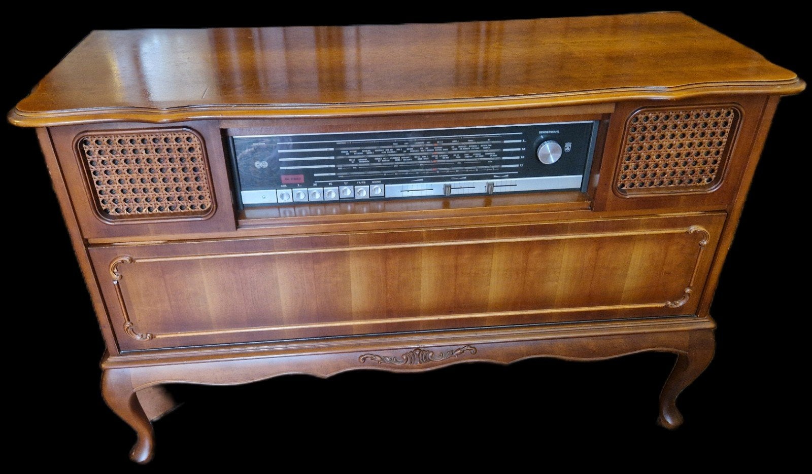 Vintage Dual Platenspeler in Houten Meubel met Radio, Ophalen, Gebruikt, Platenspeler-onderdeel, Dual