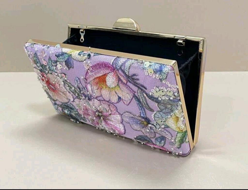 Lavendel Avondtasje met Bloemenborduursel en Paillette, Kleding | Dames, Jurken, Ophalen