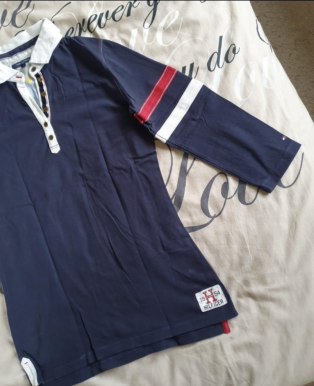Tommy Hilfiger mt S rugbyshirt ❤️🤍💙, Blauw, Tommy Hilfiger, Ophalen of Verzenden, Gedragen