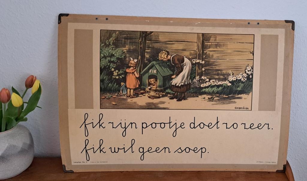 Schoolplaat - Leesplaat No. 2, Antiek en Kunst, Ophalen of Verzenden, Aardrijkskunde