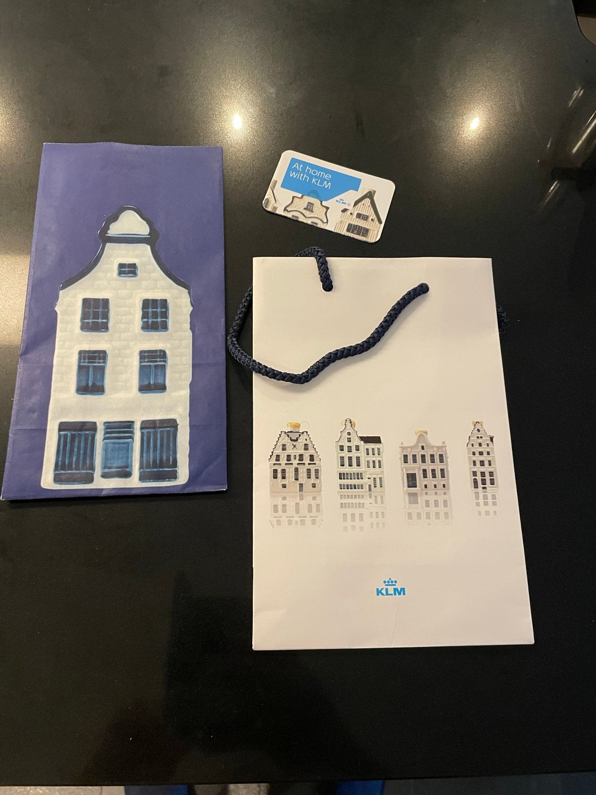 KLM Delfts Blauw huisje zakje, tasje en kaartje, Ophalen of Verzenden, Nieuw