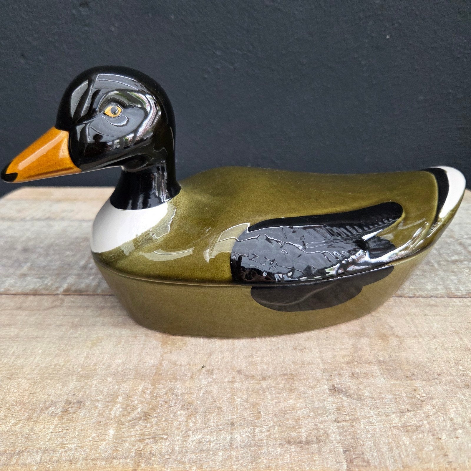 vintage aardewerk terrine van Michel Caugant, 25 cm, Antiek en Kunst, Ophalen of Verzenden