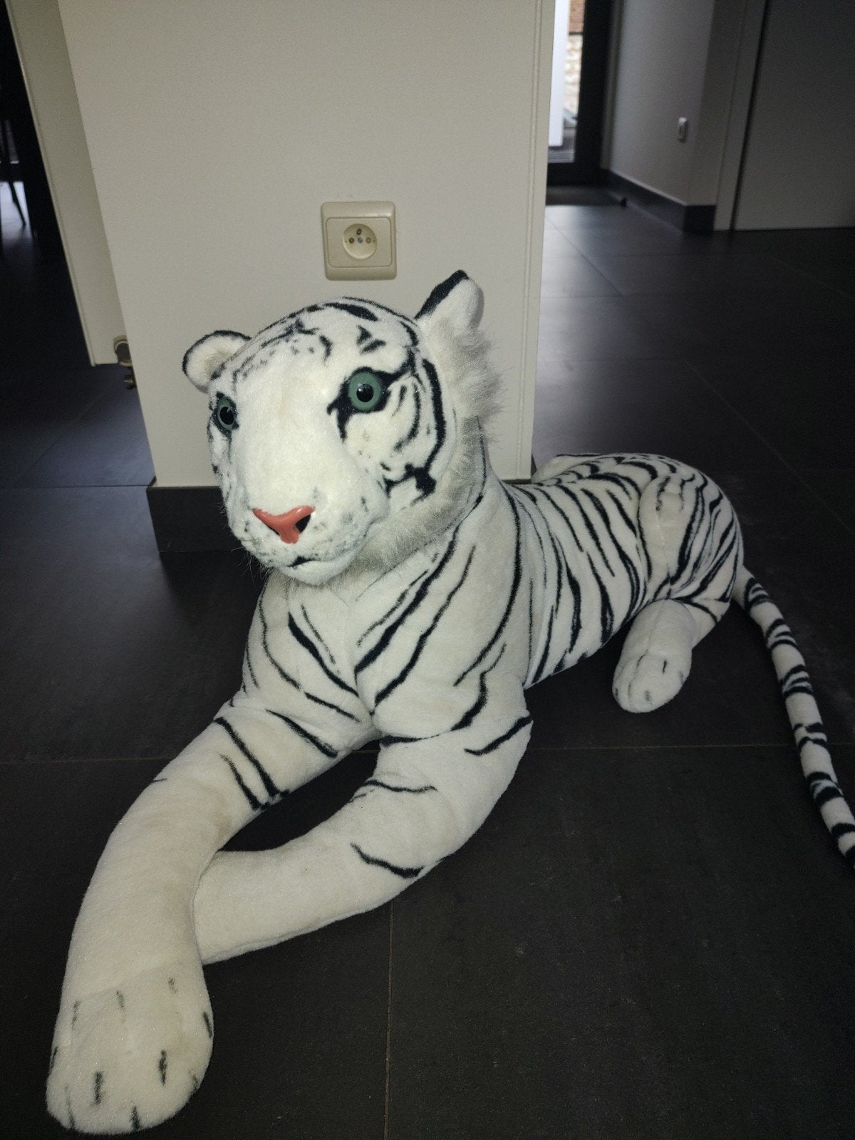Grote witte tijger knuffel - Zo goed als nieuw, Ophalen, Zo goed als nieuw, Middelgroot (20 tot 80 cm), Wit