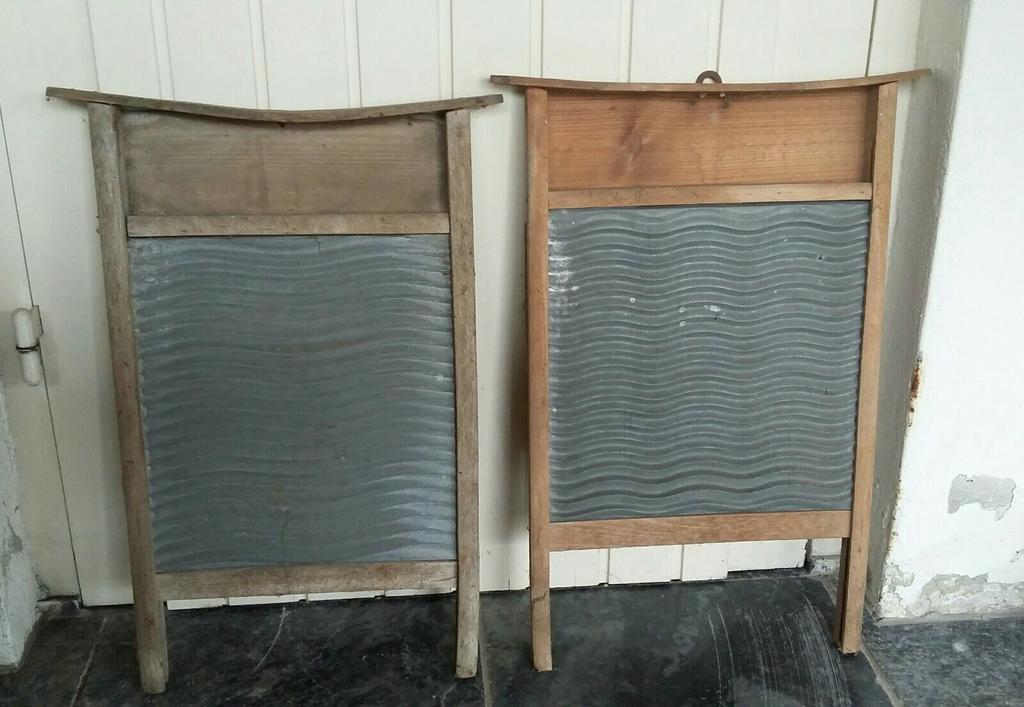 Antieke wasborden hout met zink, Ophalen of Verzenden
