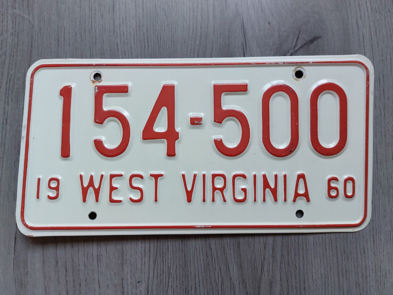 Kenteken 1960 West Virginia USA Nummerplaat Nummerbord, Ophalen of Verzenden, Gebruikt, Auto's