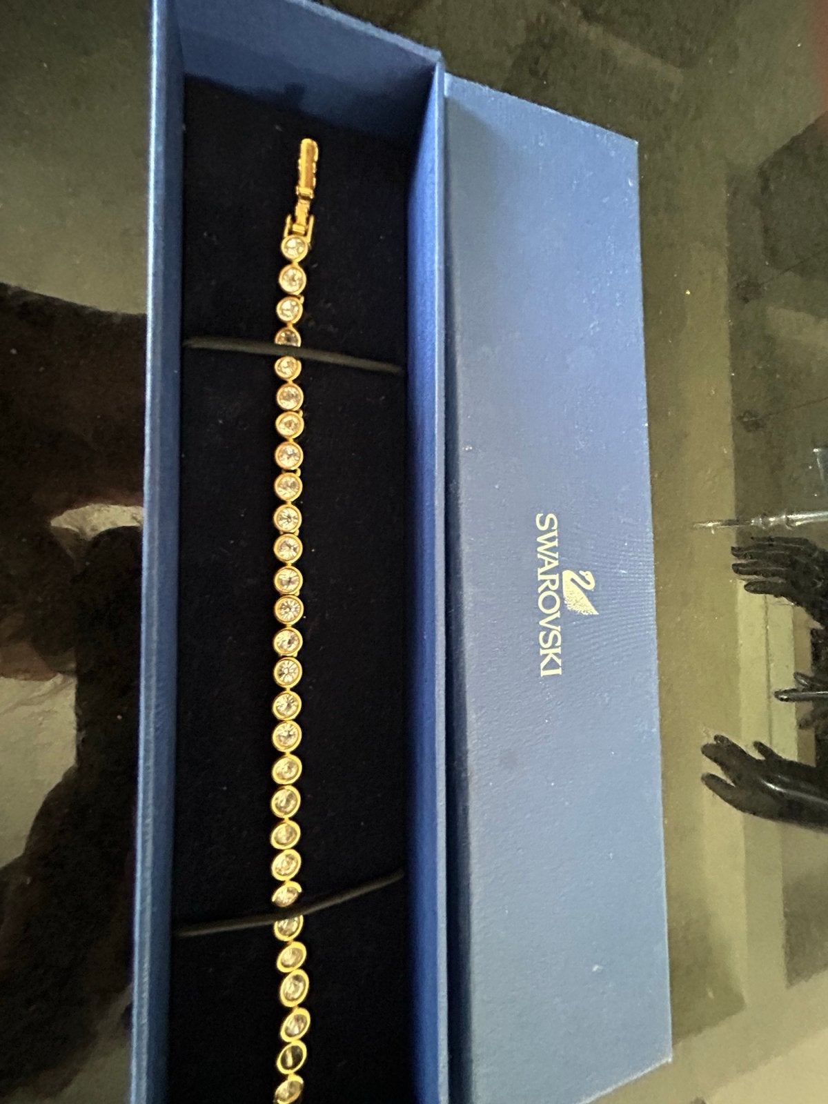Swarovski Tennis Armband Goudkleurig met Kristallen, Met kristal, Overige materialen, Ophalen of Verzenden, Zo goed als nieuw