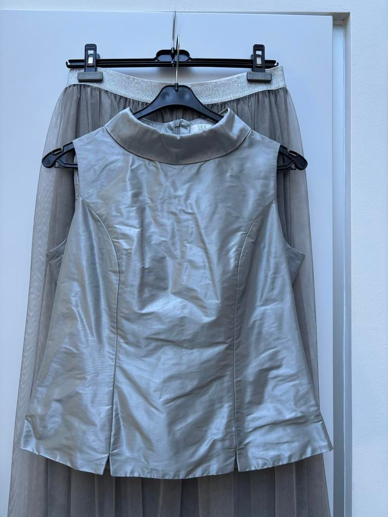 Sey set met Tulle rok grijs blauw, Ophalen of Verzenden, Zo goed als nieuw, Maat 36 (S), Grijs
