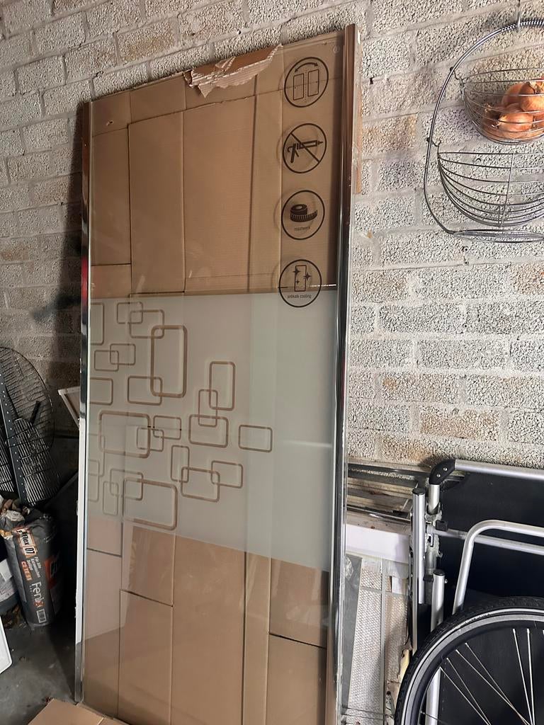 Praxis merk  Chroom ,Heel mooie douchecabine alleen ophalen, 80 tot 100 cm, Binnendeur, Nieuw, Ophalen of Verzenden