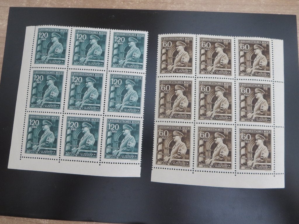 Duitse Rijk  Bezet Tsjechie  met hoekranden  HItler, Verzenden, Duitse Keizerrijk, Postfris