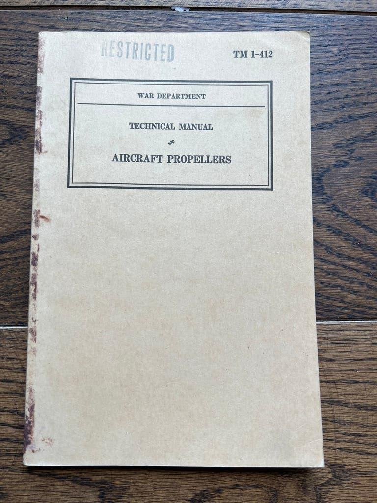 WO2 Amerikaans voorschrift USAAF propellors vliegtuig 1940, Amerika, Verzenden, Boek of Tijdschrift