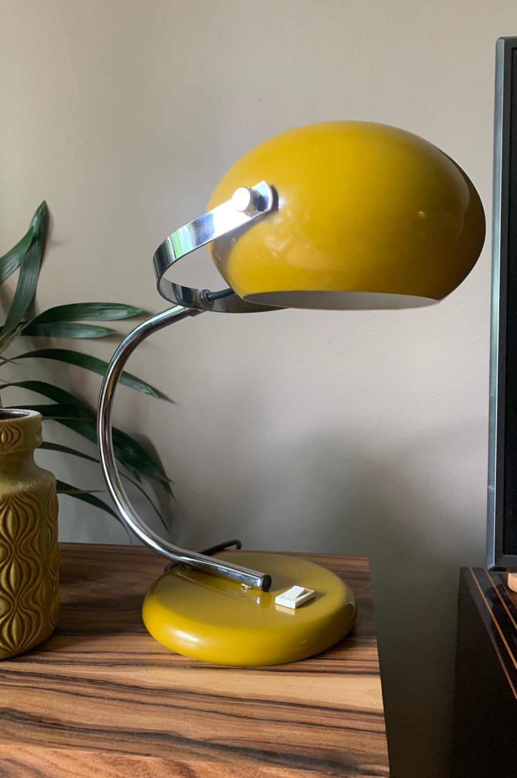 Vintage Herda burealamp groen geel, Bureaulamp, Overige merken, 35 cm, Zo goed als nieuw