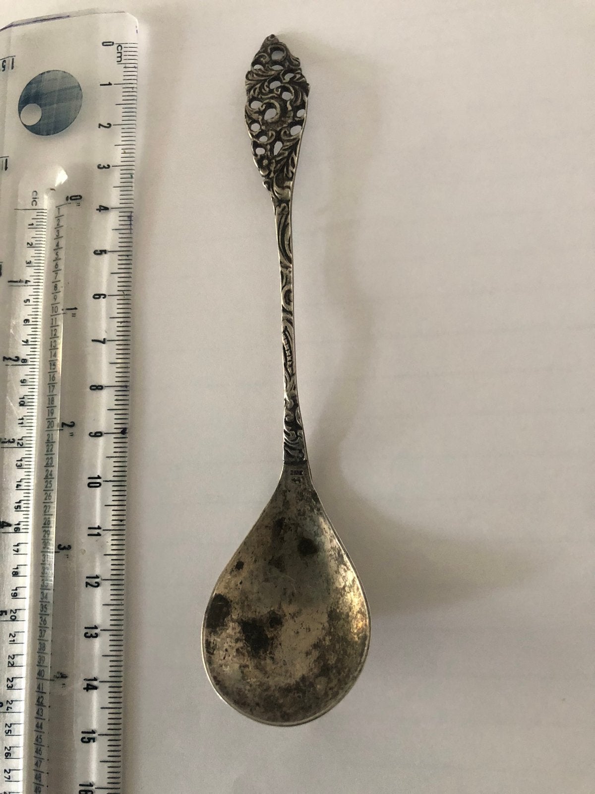 Zilveren theelepel 2e gehalte. Is 14 g en 14 cm., Antiek en Kunst, Ophalen of Verzenden