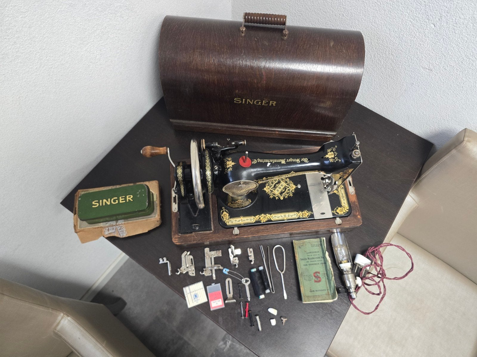 Antieke Singer Naaimachine - Compleet en Werkend, Antiek en Kunst, Antiek | Naaimachines, Ophalen of Verzenden