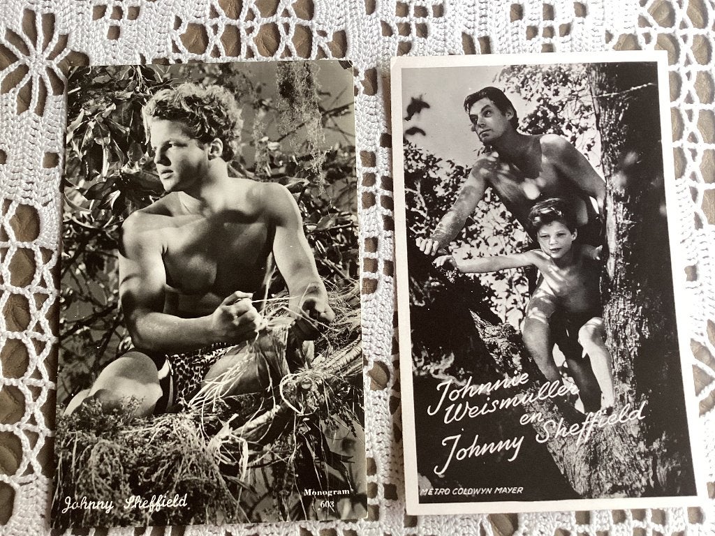2 postkaarten filmsterren TARZAN, Ophalen of Verzenden, Gebruikt, Foto of Kaart