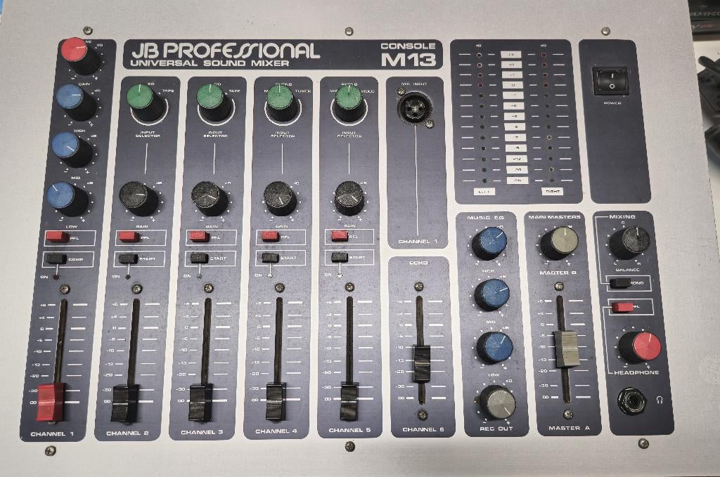 mengpaneel 6 kanaals  jb professional soundmixer m13, Ophalen, Gebruikt