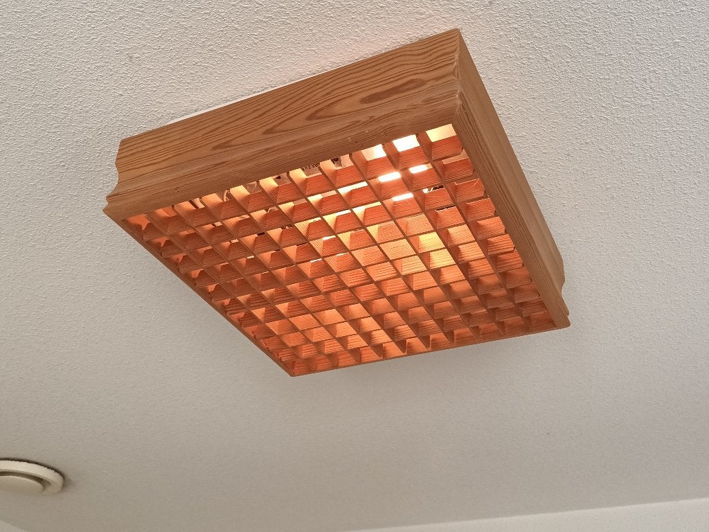 Alda retro 1960-70 Sweden pine wood lamp, Ophalen of Verzenden, Huis en Inrichting