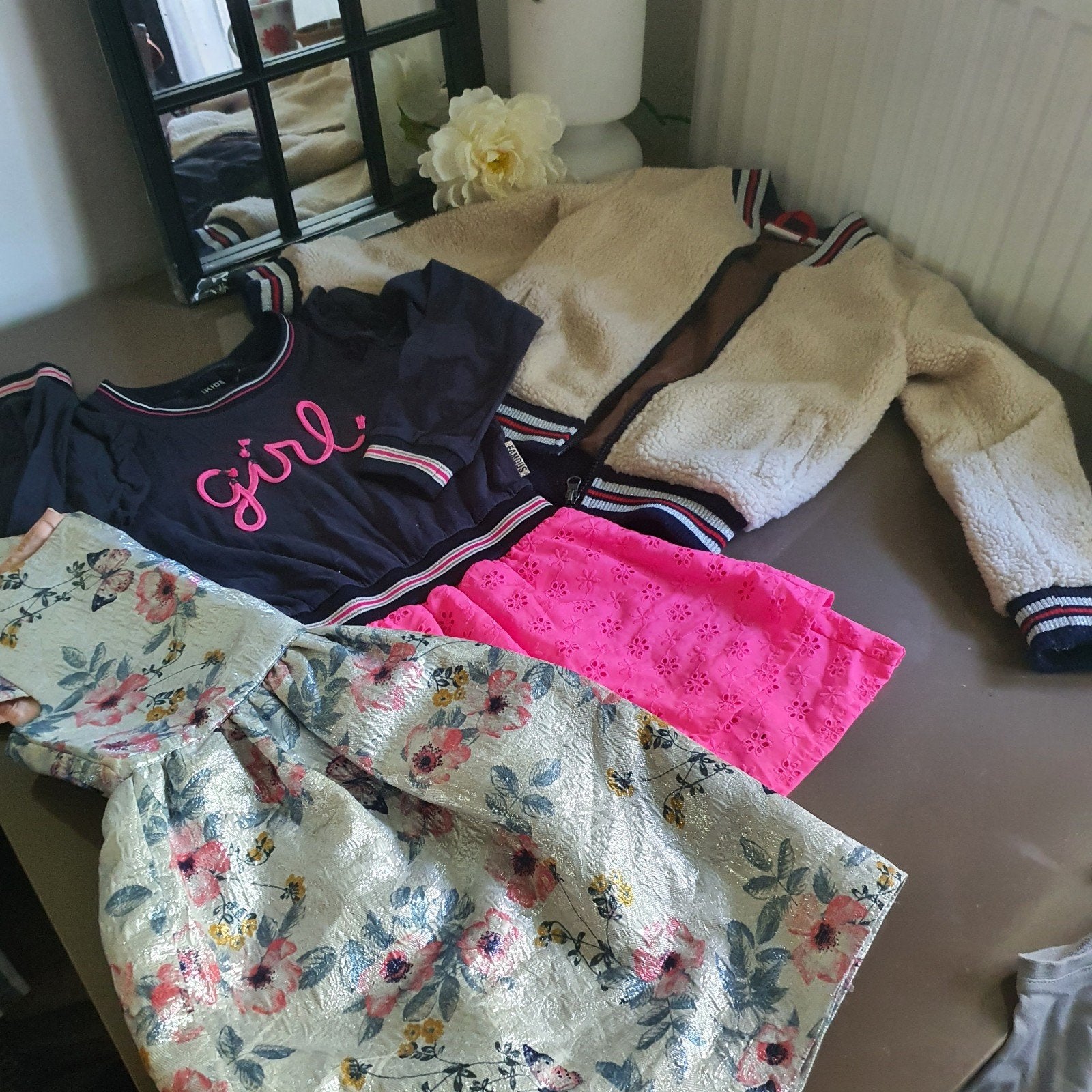Leuke kledingset voor meisjes: jurk, trui en jasje, Ophalen of Verzenden, Gebruikt, H&M, IKIDS, La Redoute, Meisje