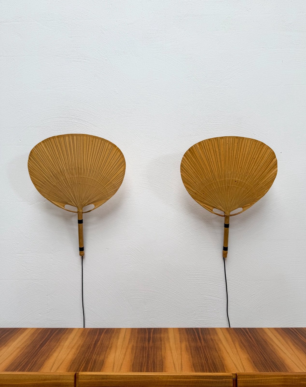 Vintage Uchiwa III Wandlampen Set 2x Ingo Maurer M-Design, Ophalen of Verzenden, Zo goed als nieuw