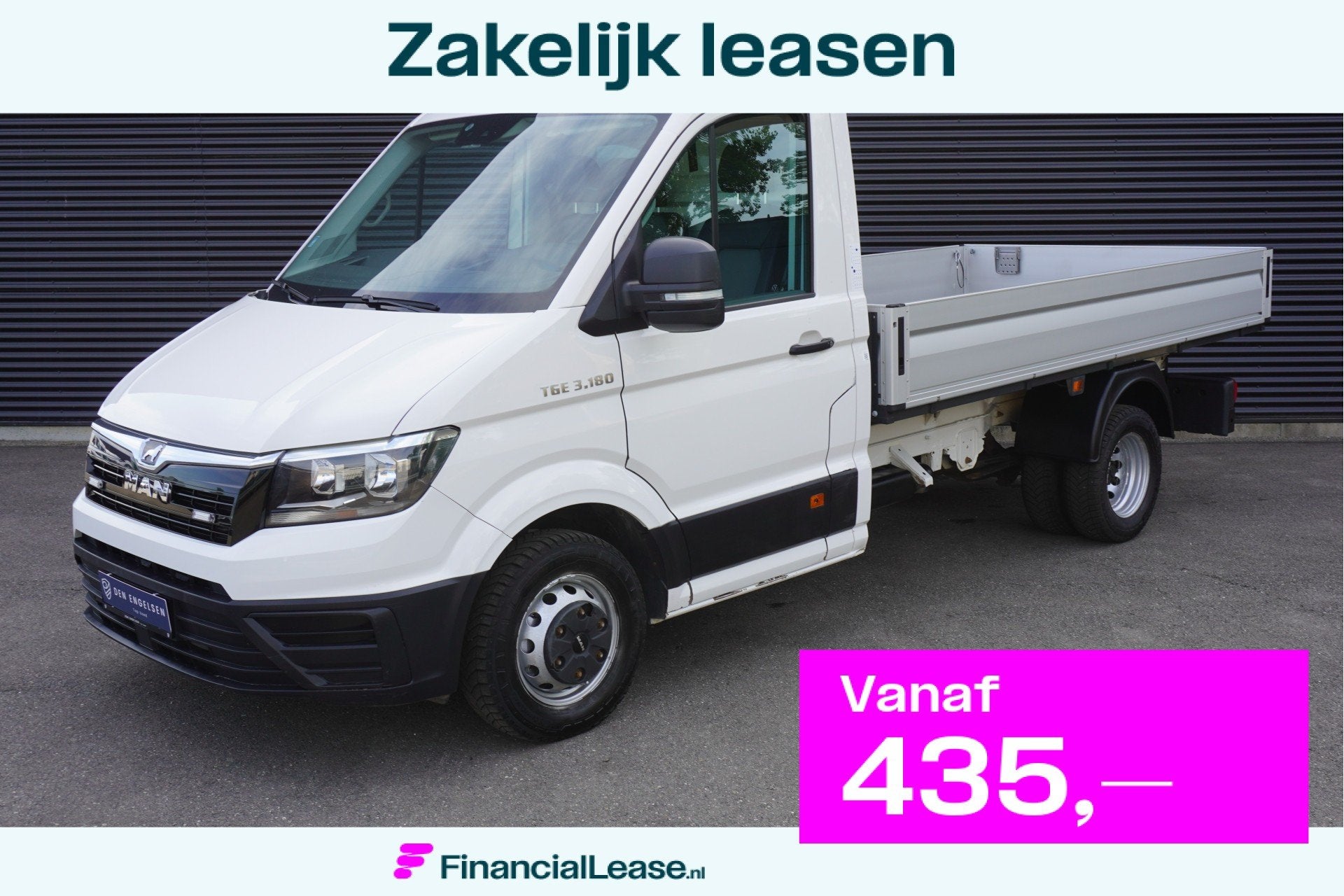 MAN TGE 180pk Automaat Dubbellucht open laadbak Tacho Cruise, Automaat, Achterwielaandrijving, Gebruikt, 4 cilinders