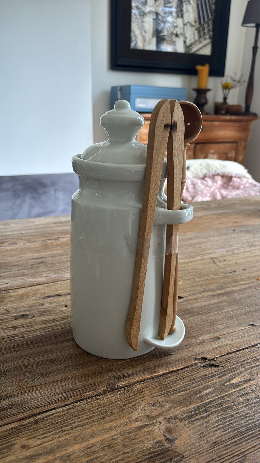 Gres pot augurken olijven Pot met Houten Keukengerei, Ophalen