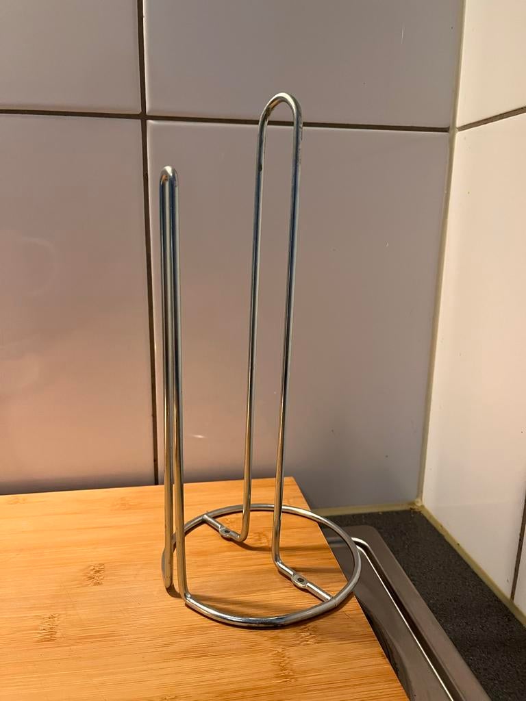 Metalen keukenrolhouder, Huis en Inrichting, Keuken | Keukenbenodigdheden, Zilver, Ophalen of Verzenden, Metaal, Overige merken
