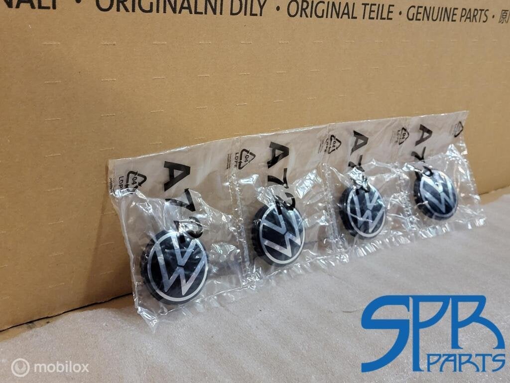 ORIGINELE NIEUWE VW NAAFDOPPEN SET TIGUAN 60MM LOGO CHROOM, VOLKSWAGEN, Volkswagen, Nieuw, Ophalen of Verzenden