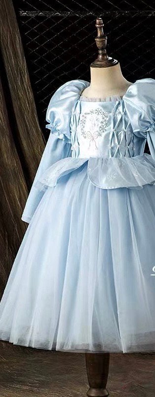 Disney world frozen elsa jurk 100-110, Verzenden, Zo goed als nieuw, Blauw, Trouwjurk