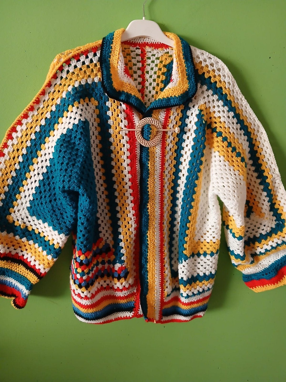 Handgemaakt gehaakt vest in diverse kleuren, Maat 38/40 (M), Meerkleurig, Nieuw, Ophalen of Verzenden