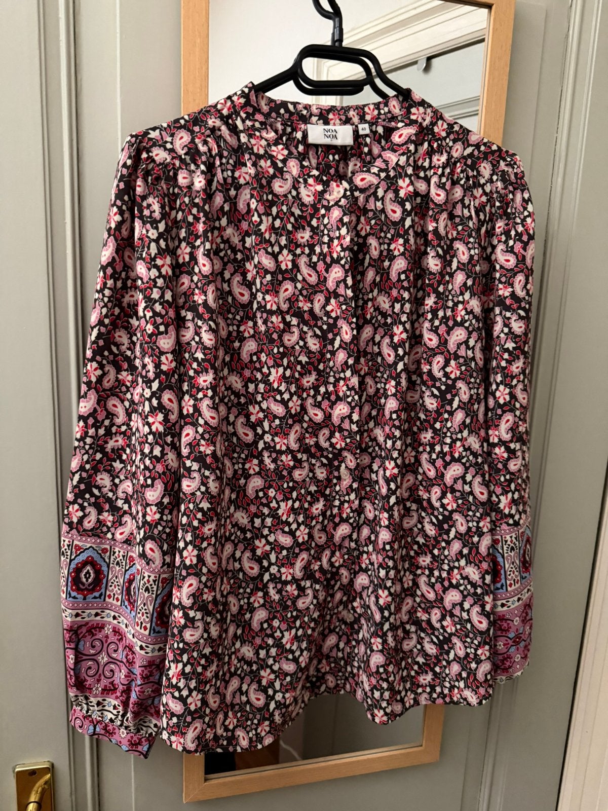 Noa noa blouse roze bruin zomers patroon maat 40 M zgan, Ophalen of Verzenden, Zo goed als nieuw, Maat 38/40 (M), Roze