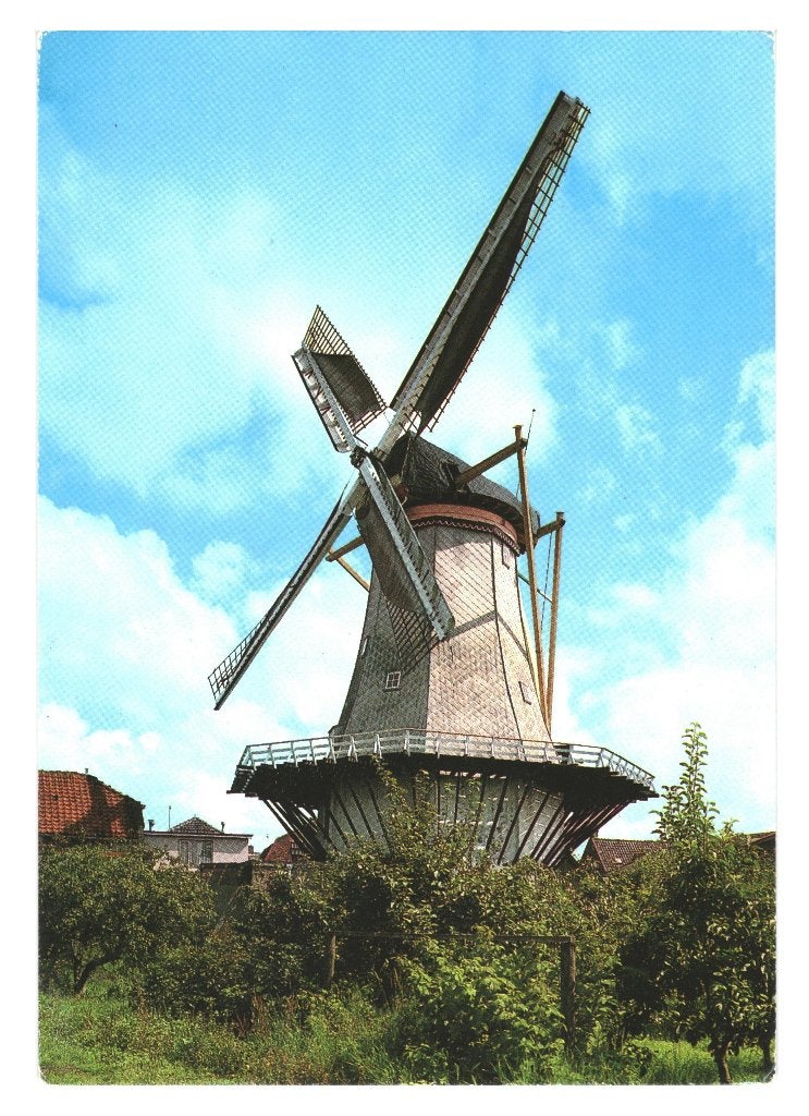 988450 s Gravenzande 80+ ZH Molen _ met mooie zegel Zwemmen, Ophalen of Verzenden, 1980 tot heden, Gelopen, Zuid-Holland