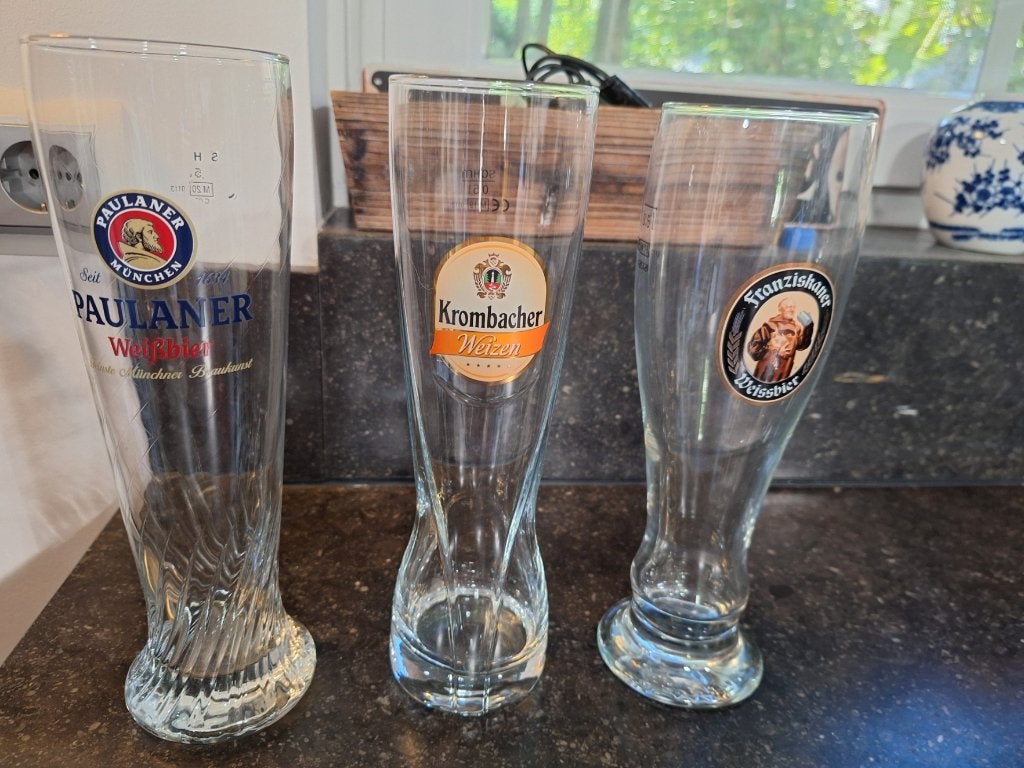 3 weizener glazen 0.50 liter per glas, Ophalen of Verzenden, Zo goed als nieuw, Glas of Glazen, Overige merken