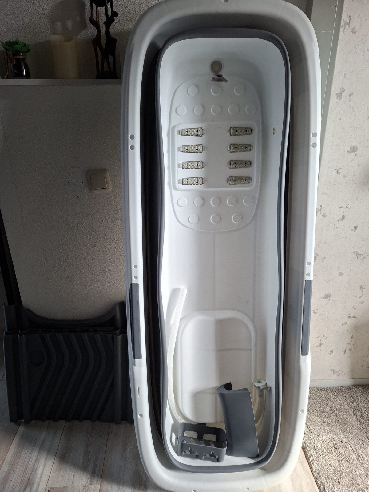 Opvouwbaar ligbad met massage rollen en accessoires, Ophalen, Gebruikt, Met bad
