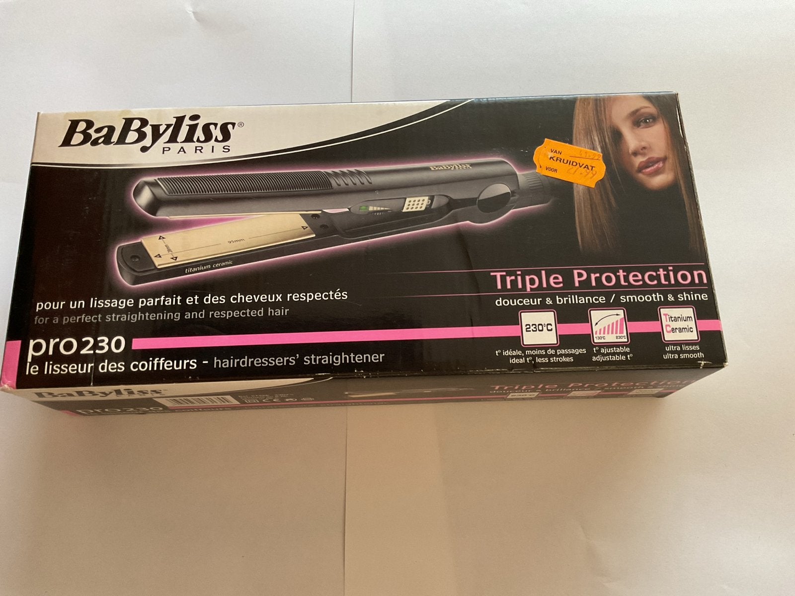 BaByliss Paris Pro 230 Stijltang - Triple Protection, Ophalen of Verzenden, Zo goed als nieuw, Haarverzorging