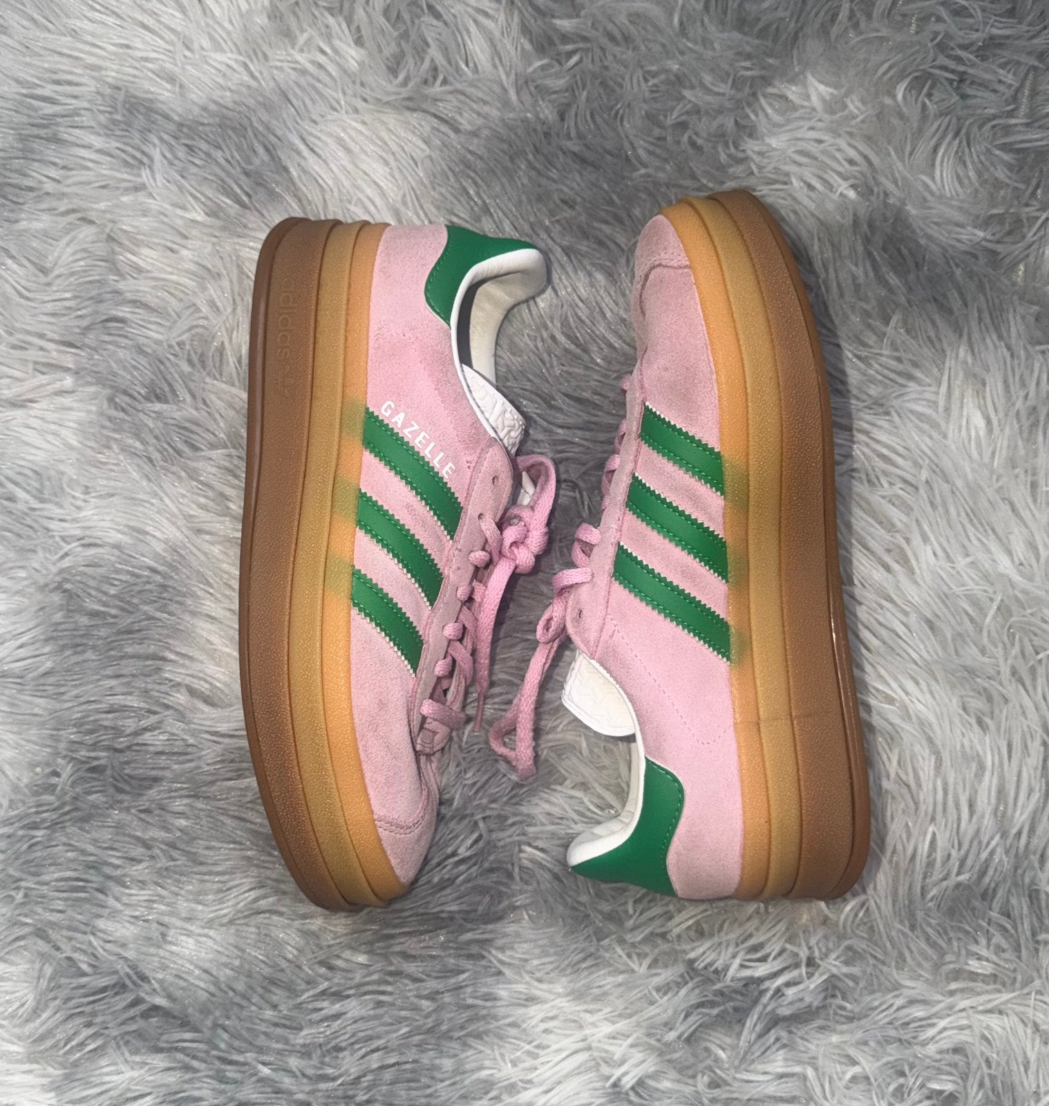 adidas Gazelle roze groen gum maat 38 IE0420, Ophalen of Verzenden, Roze, Sneakers of Gympen, Zo goed als nieuw