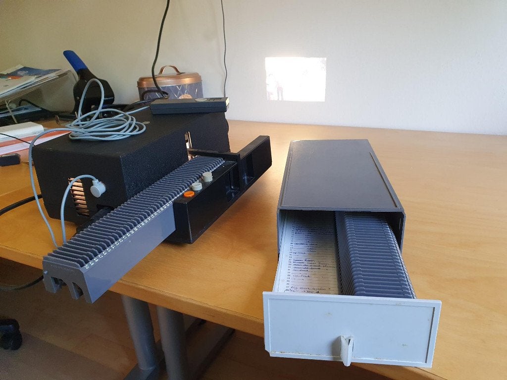 diaprojector, Ophalen, Gebruikt