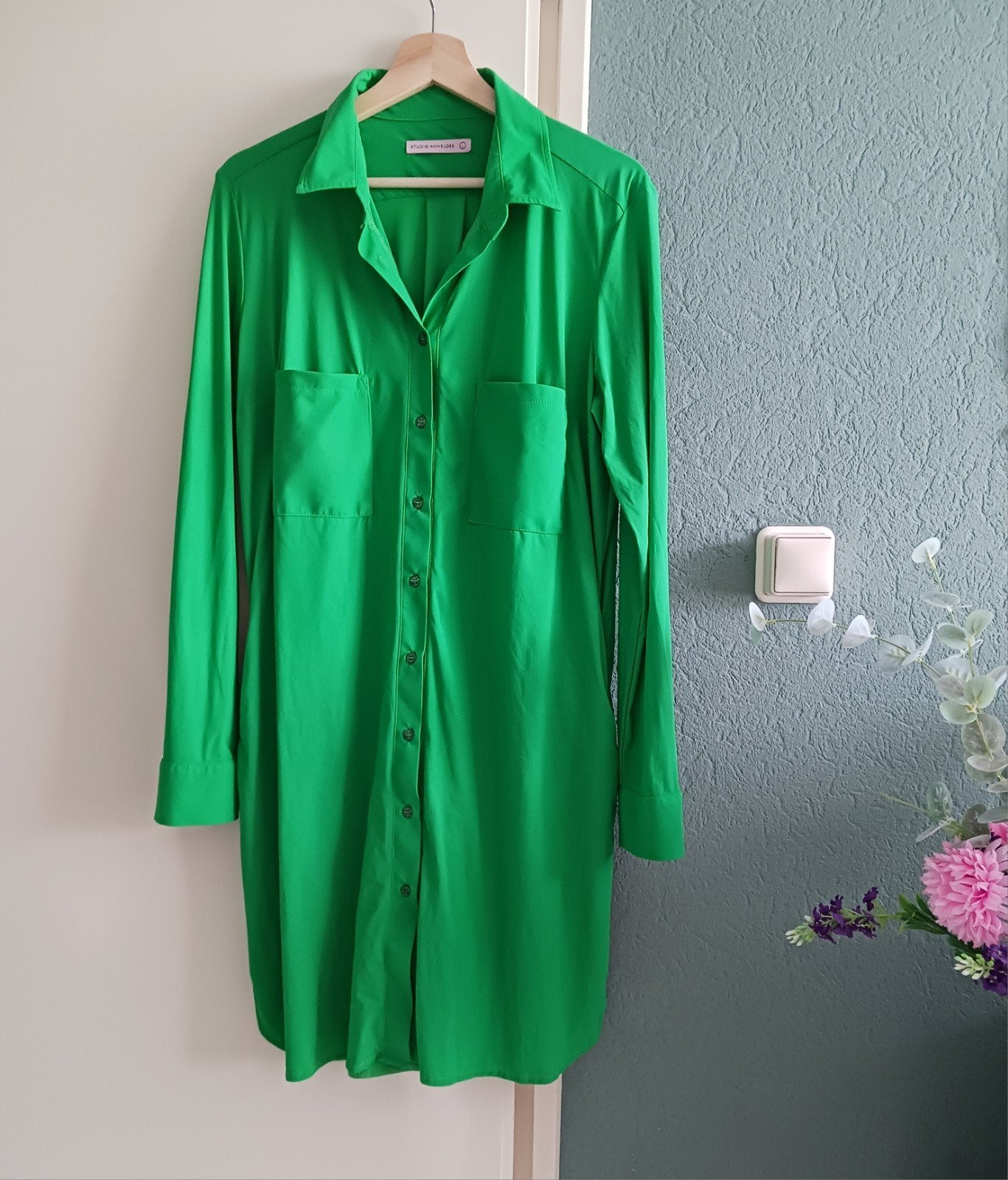 Appeltjes groene blouse Studio Anneloes, L, Kleding | Dames, Studio Anneloes, Maat 42/44 (L), Ophalen of Verzenden, Zo goed als nieuw