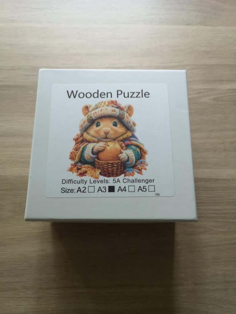 Houten puzzel eekhoorn, Hobby en Vrije tijd, Denksport en Puzzels, Ophalen, Minder dan 500 stukjes, Zo goed als nieuw