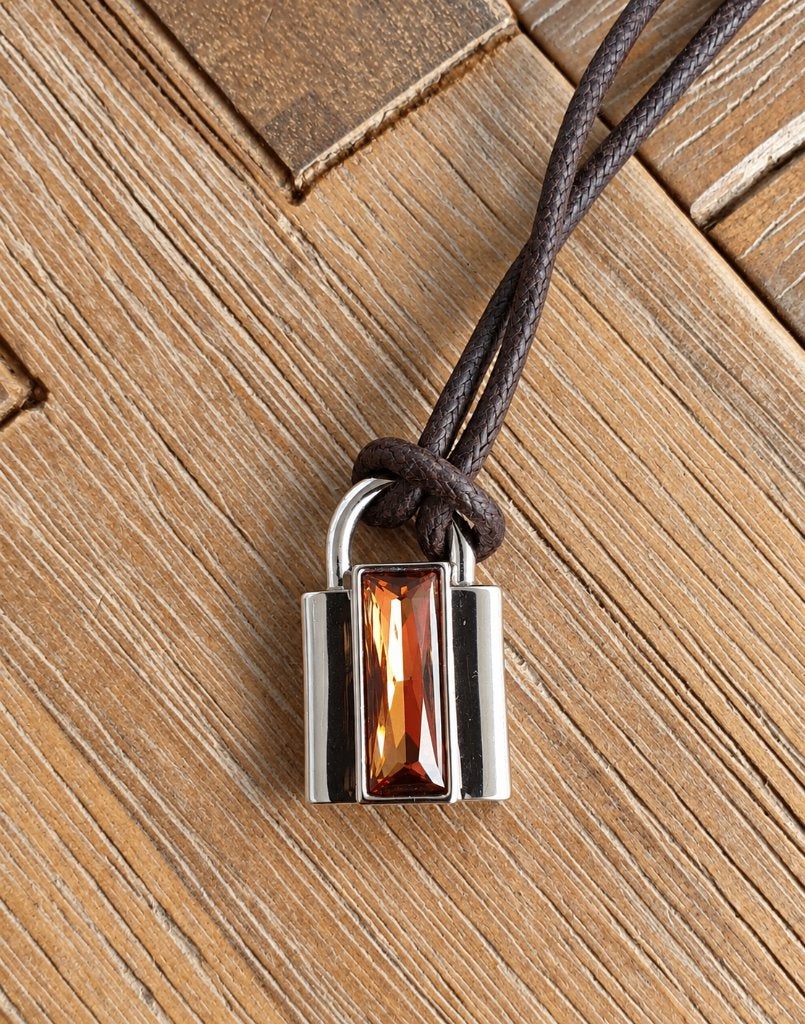 Originele Swarovski Ketting met Bruin Kristal – ZGAN, Ophalen of Verzenden, Zo goed als nieuw, Sieraad of Horloge