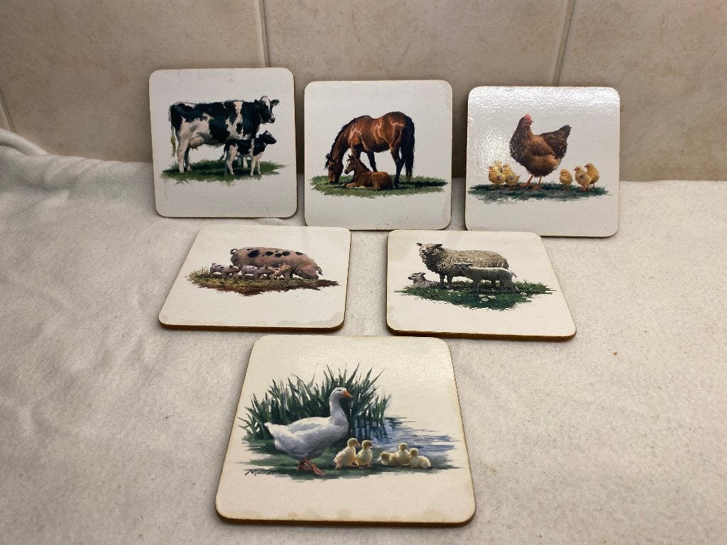 Onderzetters Boerderij Dieren, Antiek en Kunst, Ophalen of Verzenden