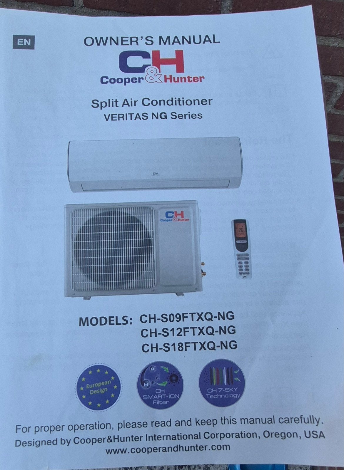 wandairconditioner Cooper&Hunter, Ophalen, Koelen en Ontvochtigen, 3 snelheden of meer, Zo goed als nieuw