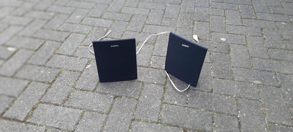 2 geluid boxjes voor aansluiting op tv, Ophalen of Verzenden, Minder dan 60 watt, Front, Rear of Stereo speakers, Sony